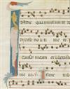 MANUSCRIPT LEAVES   FANTASTIC CREATURE.  Vellum leaf from Latin antiphonary with grotesque historiated initial.  Italy, circa 1320